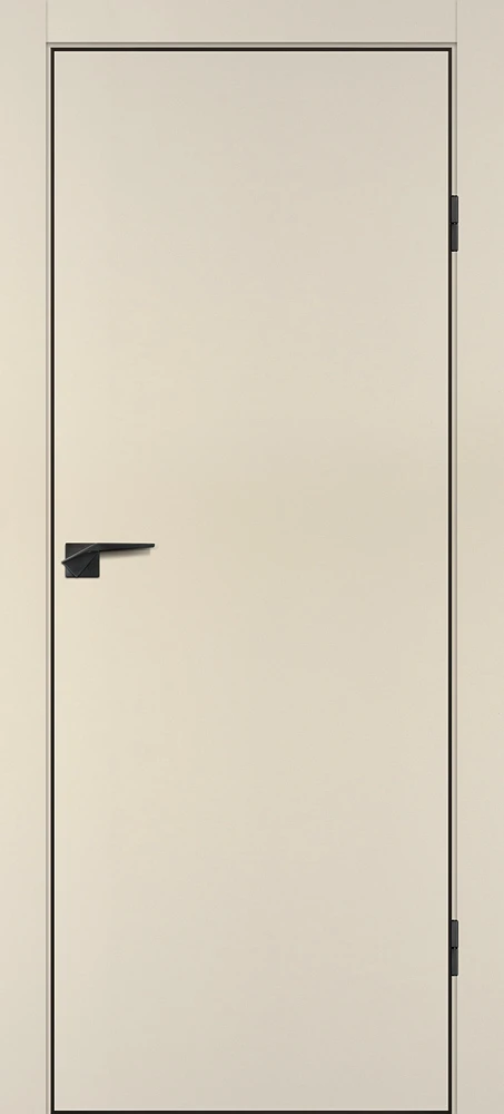 Фото Межкомнатная дверь P-1 кромка ABS черная c 4-х ст. Бежевый матовый