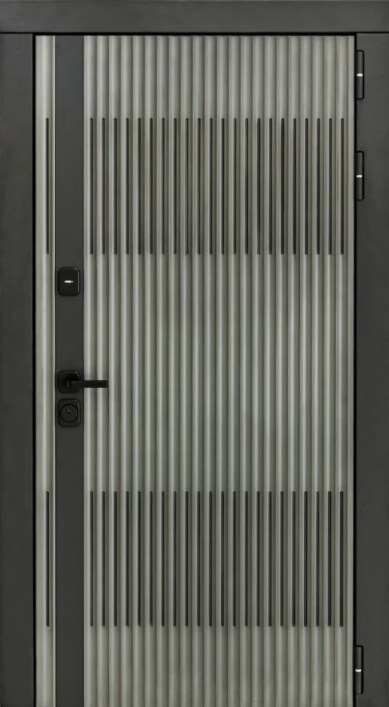 Входная дверь ДвериПРО Elfy Алиса (16мм, ПВХ софт грей, зеркало) DPRO196435 внешняя сторона