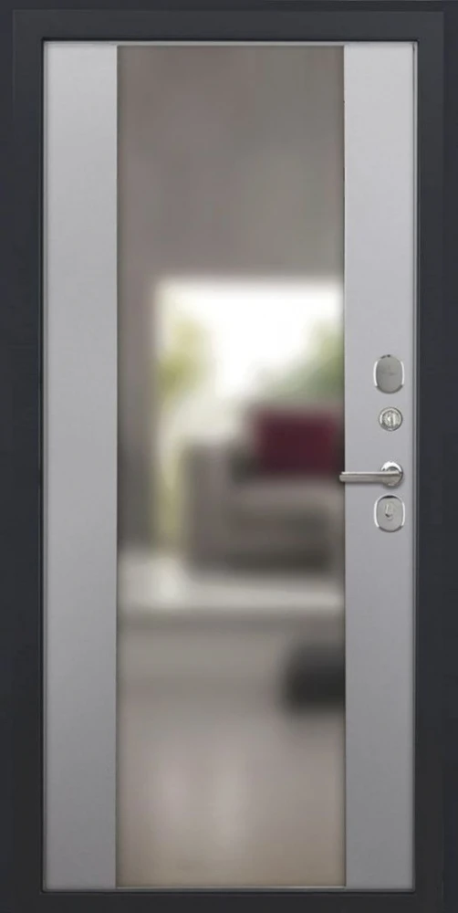 Входная дверь ДвериПРО Квадро Алиса (16мм, ПВХ софт грей, зеркало) DPRO197896 внутренняя сторона