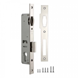 Корпус узкопрофильного замка с роликовой защелкой PROF155-25 (155-25) CP хром