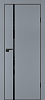 Межкомнатная дверь P-22  кромка ABS черная c 4-х ст. Серый матовый