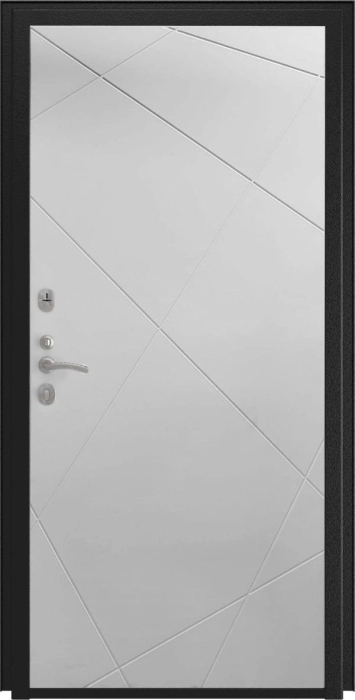Входная дверь Аура ФЛ-291 (Line, 10мм, белый софт) внутренняя сторона