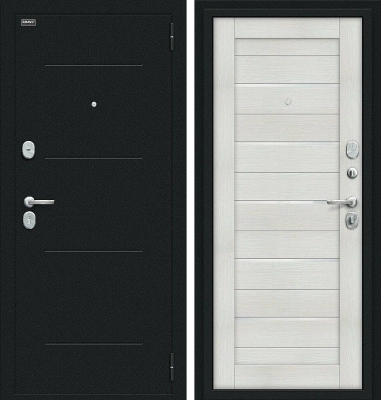 Входная дверь Техно Kale Букле черное/Bianco Veralinga BR4465