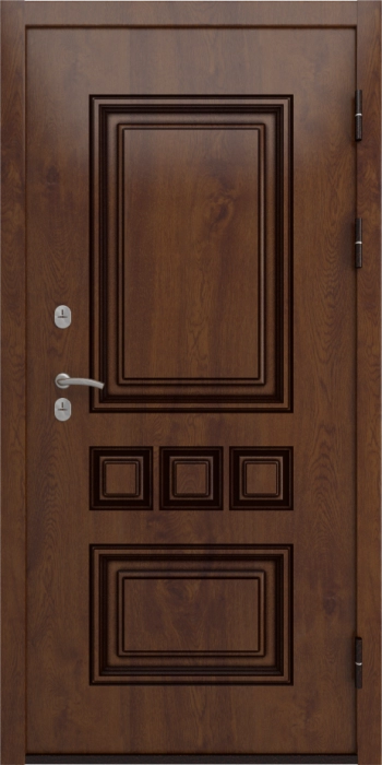 Входная дверь Аура ФЛ-259 (10мм, дуб с пилением) внешняя сторона
